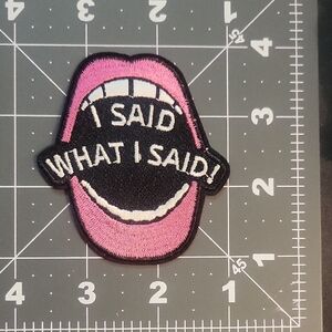 Pink and Black Embroidered Patch